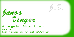 janos dinger business card